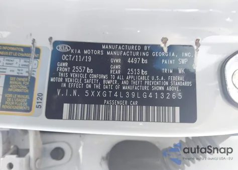 2020 Kia Optima Lx z USA, uszkodzony, nr VIN 5XXGT4L39LG413265